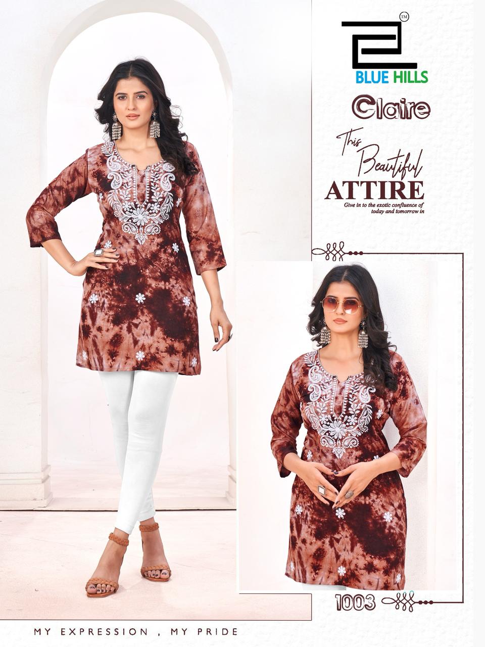  Claire Rayon by Blue Hills With Embroidery Top Collection